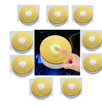 

Free shipping! 10pcs fluorescent silica gel sliver wireless pager system button, Bar/coffee shop/KTV/bath room waiter service