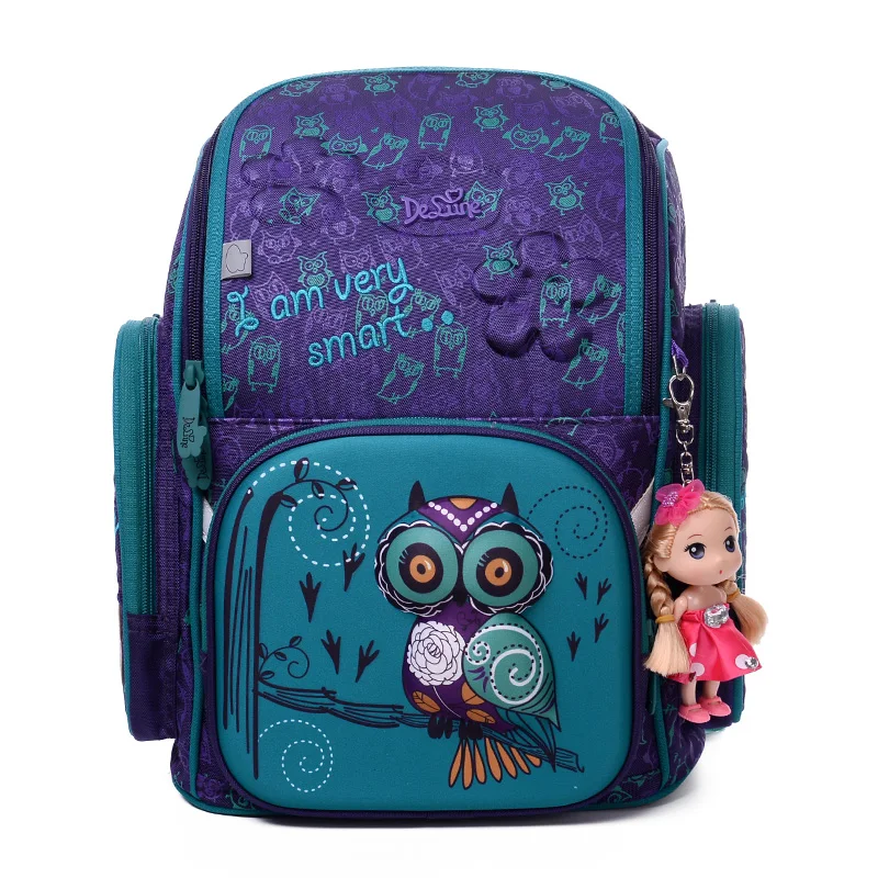

Brand 2018 3D Cartoon Owl School Backpack for Girls Boys Students School Bag Children's Orthopedic Backpacks mochila infantil