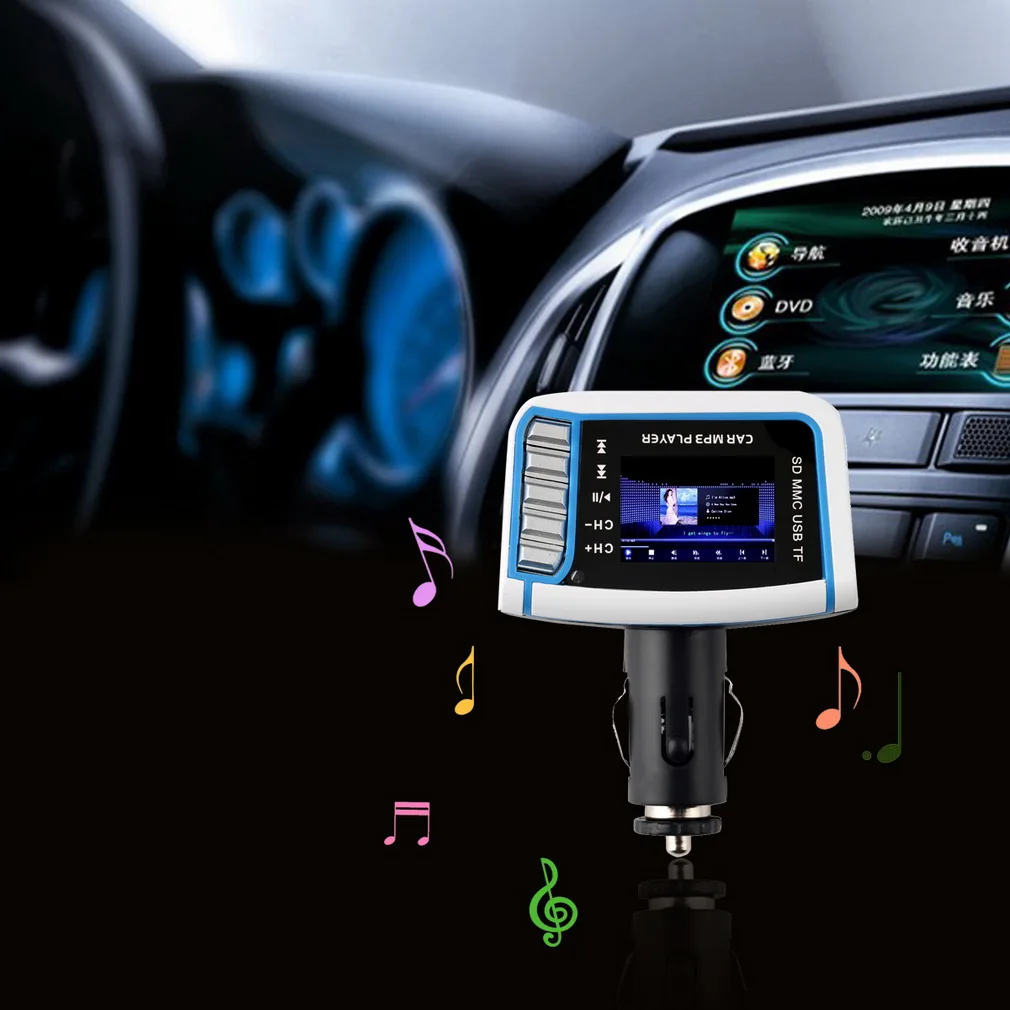  New 1pcs Car Kit MP3 Player Music Player Radio Adapter Wireless FM Transmitter Modulator USB for LCD Remote White 