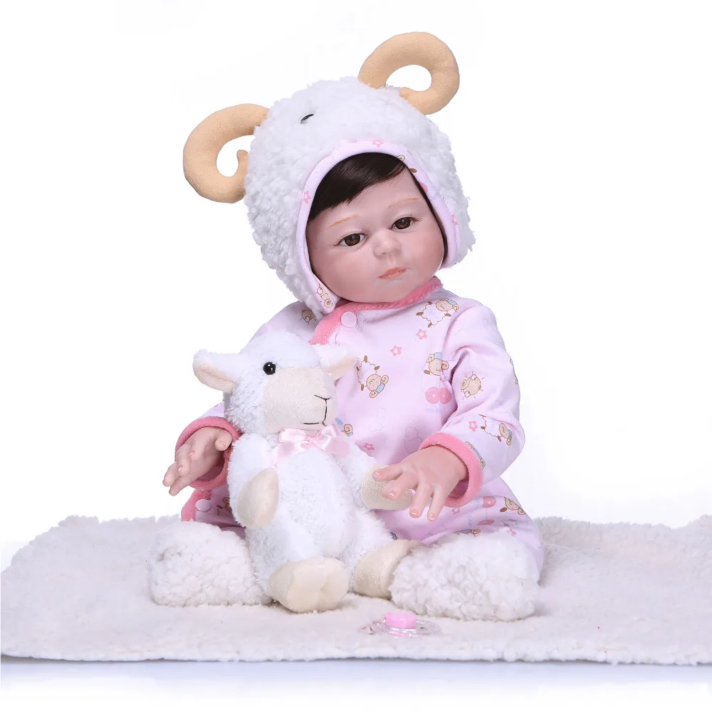 

Nicery 20inch 50cm Bebe Reborn Doll Hard Silicone Boy Girl Toy Reborn Baby Doll Gift for Children White Hat