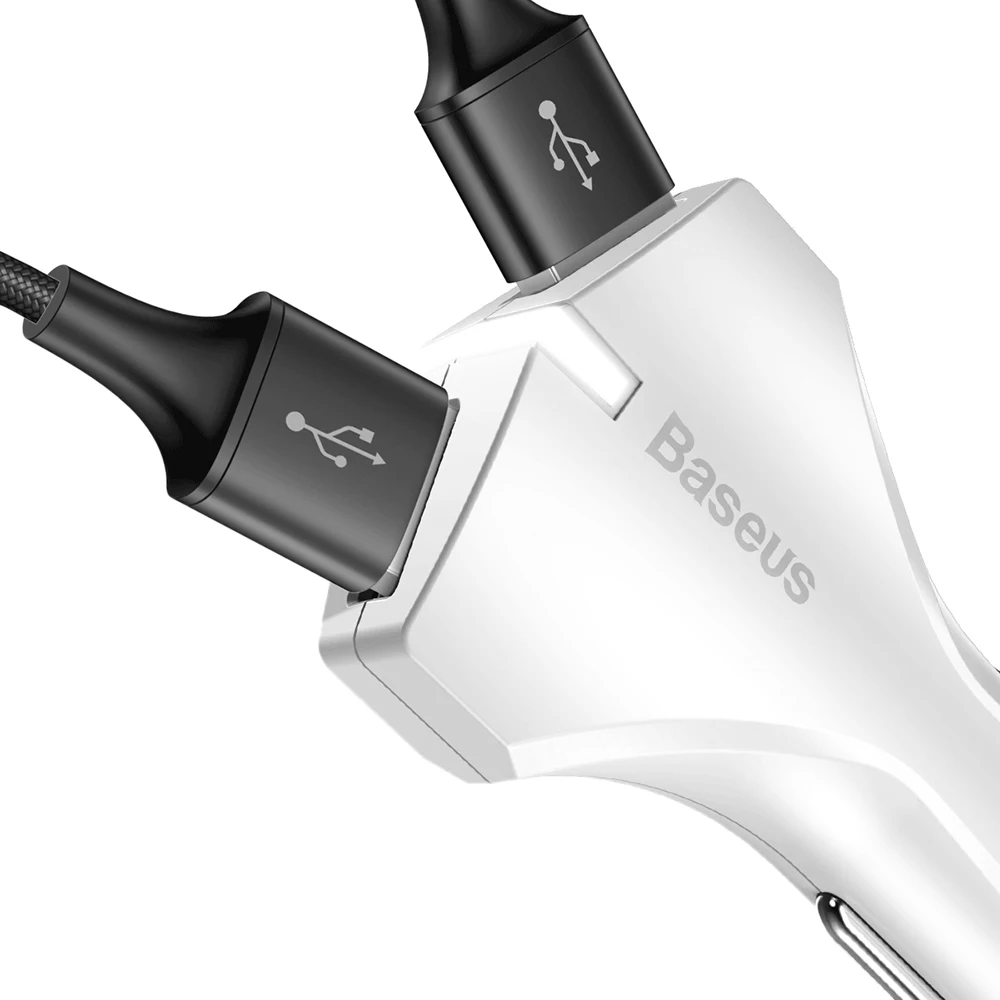 Автомобильное зарядное устройство Baseus Dual USB Quick Charge QC3.0 с светодиодный