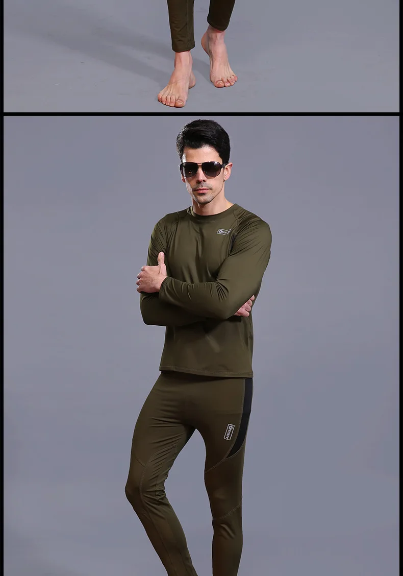 Aismz winter Top quality New thermal underwear men compression fleece sweat quick drying thermo underwear sets men clothing heated long underwear