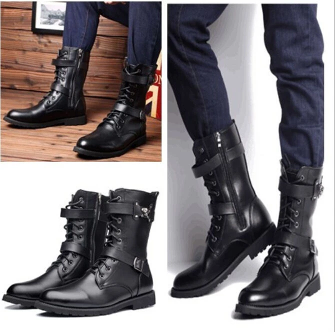 2015 de cuero con estilo para hombre trabajador militar de montar botas cremallera|shoes boots|boot holdershoes boots sandals - AliExpress