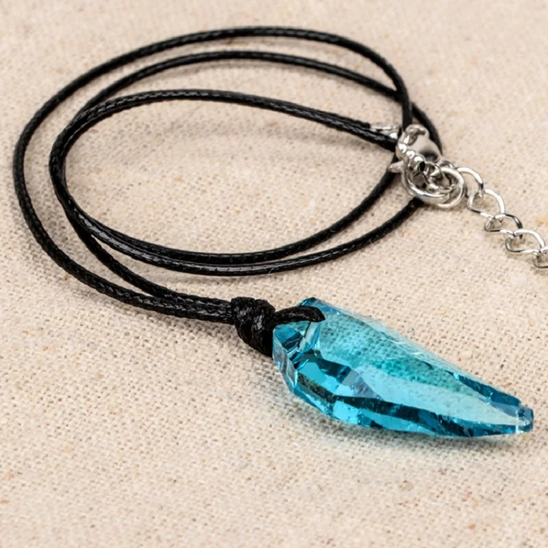 2019 New Austrian Crystal The Teeth of The Wolf Pendant Chains Long Leather Men Jewelry Necklace