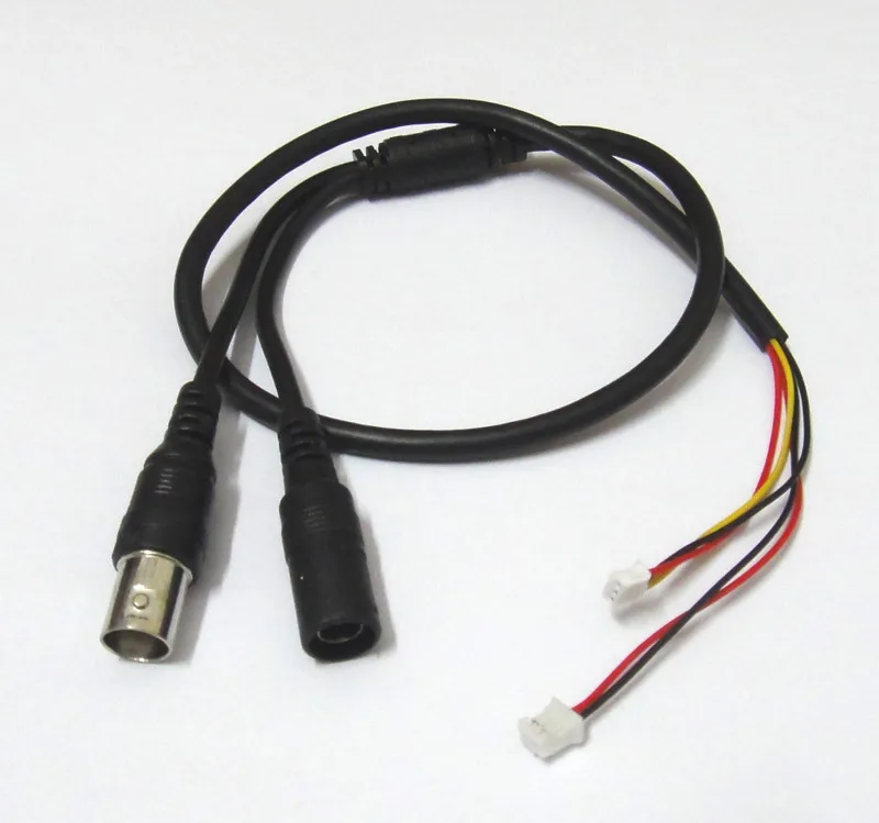 2 шт. Мощность видео кабель BNC и DC разъем чтобы зачищенный провод cctv конец кабеля с клеммами 1,25 P для CCTV камера печатной платы