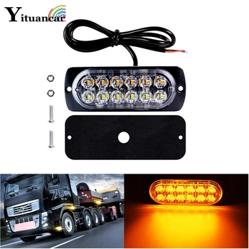 

Yituancar 12 LEDs Car Truck Trailer Side Marker Tail Light Bar LED Brake Signal Reversing Warning 17 Flash Strobe Styling Lamp
