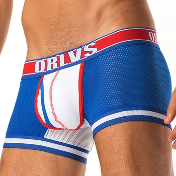 

ORLVS Brand 50PC/LOT Wholesale Mesh Male Underwear Men Boxers Male Panties Nylon Breathable Men Underwear Quick Dry Shorts