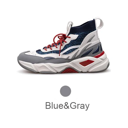 Xiaomi высокие кроссовки легкие удобные дышащие спортивные кроссовки для ходьбы модные классические массивные кроссовки для мужчин - Цвет: Blue and gray 40
