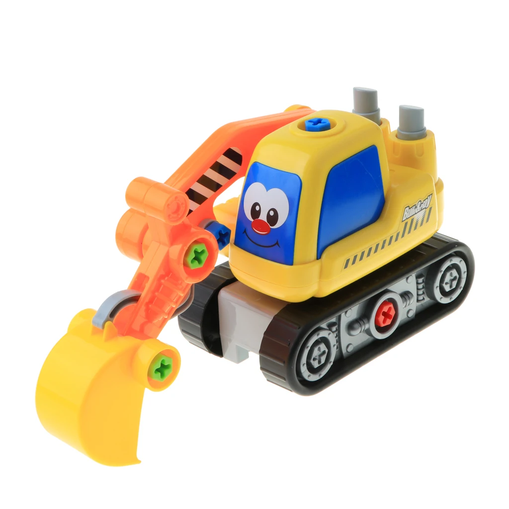 Take Apart Constructions Vehicles Toys - Assemble RC remote control Engineering Truck w/ Electric Drill Tool Kit Screwing Block