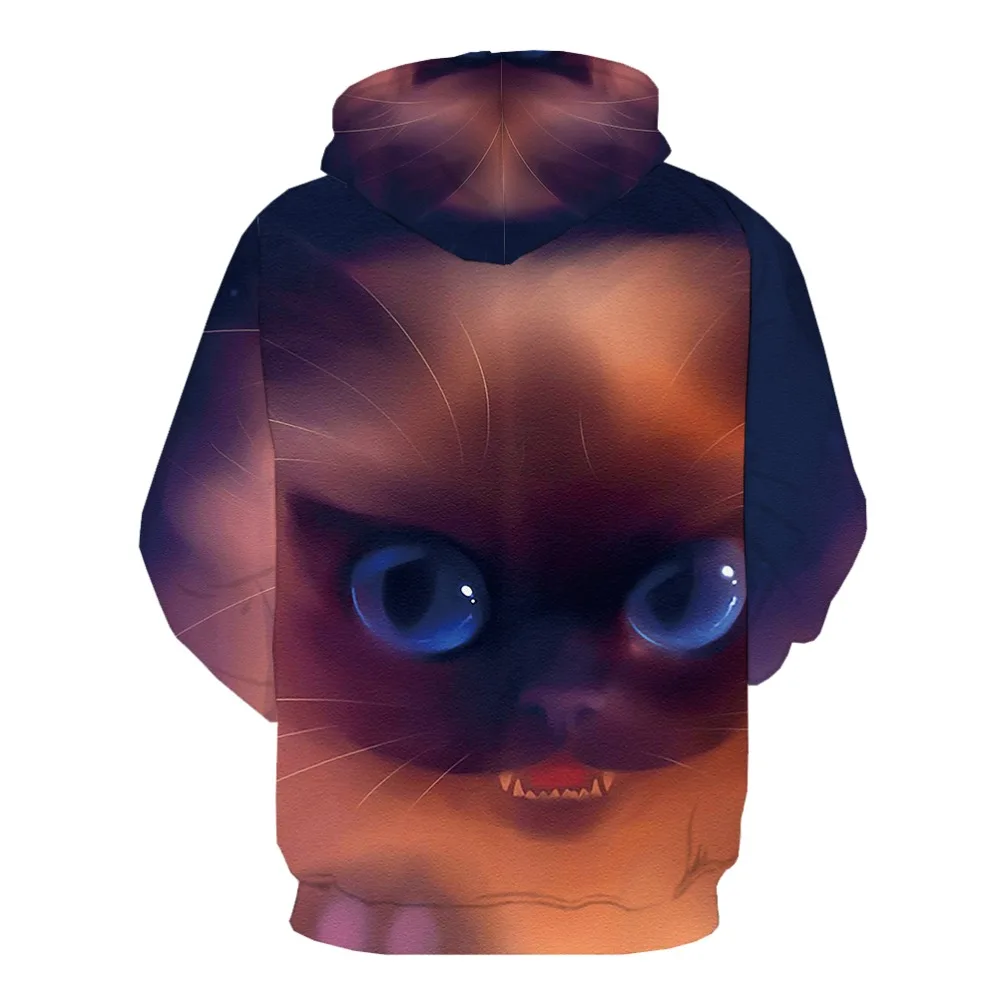 KYKU Brand Cat Sweatshirts men Harajuku 3d Printed Animal Hooded Casual Colorful Hoody Anime Abstract Hoodie Print Mens Clothing