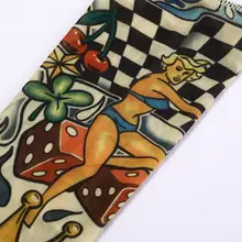 Спорт на открытом воздухе рука защитные рукава Мужчины татуировки на руку, ногу рукава Защита от солнца Велоспорт Хэллоуин вечерние украшения