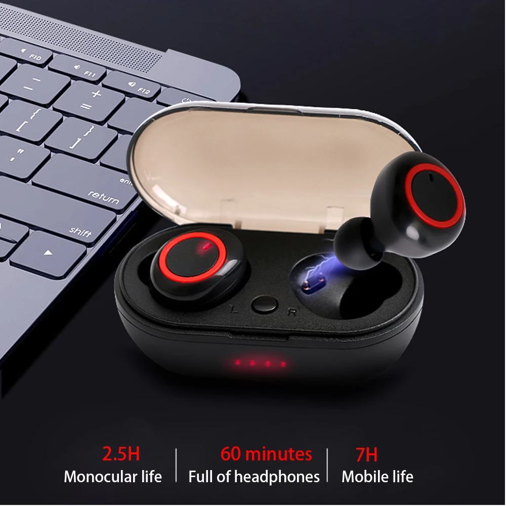 

Bluetooth 5.0 Wireless True Earphone TWS Sport Earbuds 10M Connection Stereo Earphone IPX5 Waterproof For fye7