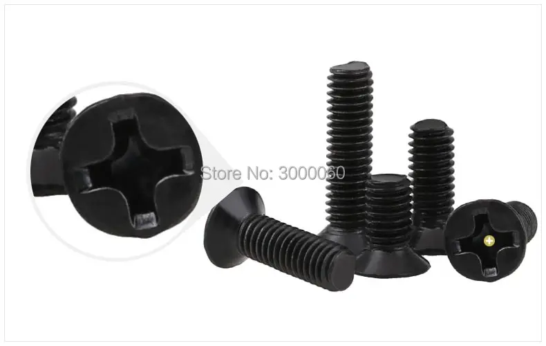 Cross recessed countersunk head screws