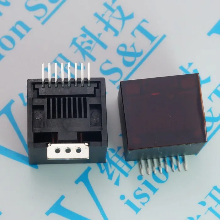 

5PCS/LOT RJ45 stand posted single-mouth network socket SMD lamp-free 8P8C 180 degree vertical network port Connector