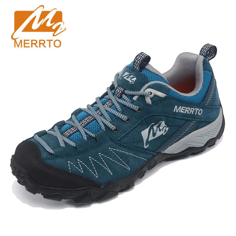 MERRTO Men's Outdoor Shoes Real Leather Hiking Shoes Breathable