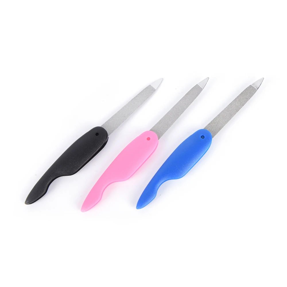 New Hot 1Pc Random Color Folding Nail File Metal Stainless Steel Fold
