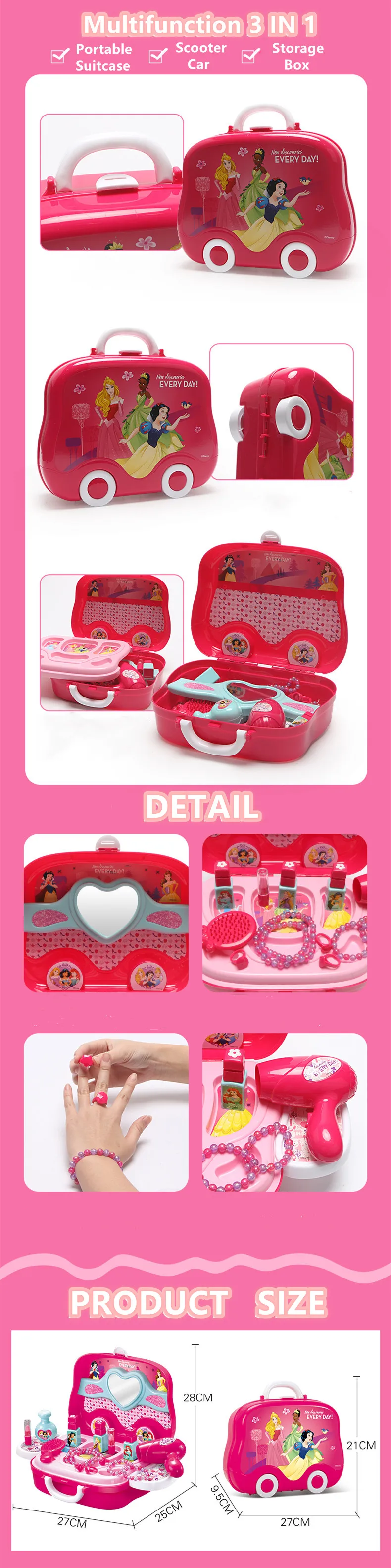 Disney медицинский Кухня косметический на открытом воздухе игрушки, для чемодана «Холодное сердце» ролевые игры для мальчиков и девочек; подарки на день рождения игрушки для детей Чемодан коробка