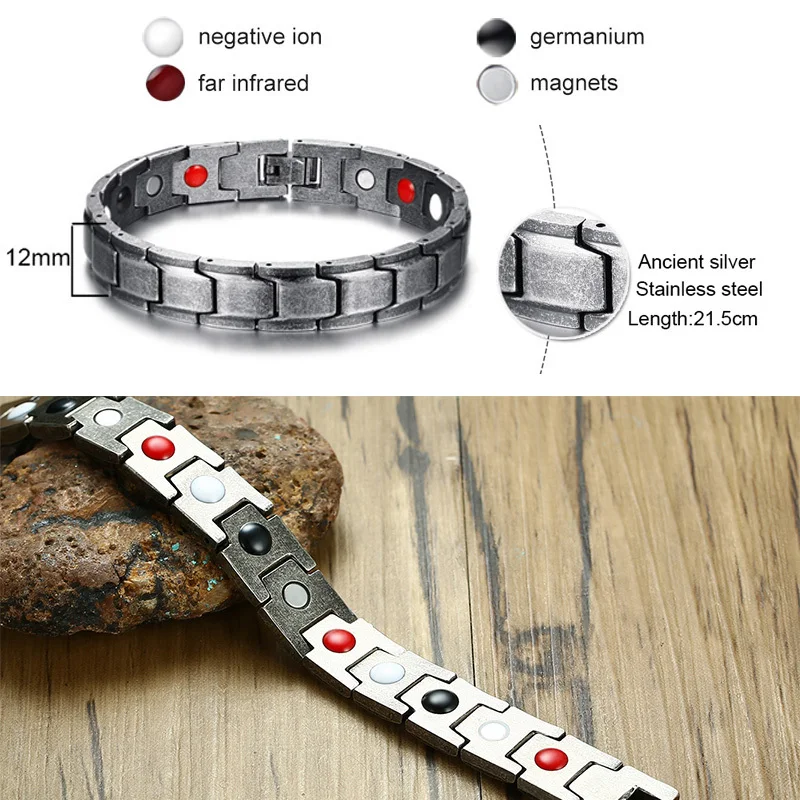 Магнитный браслет Vnox для мужчин из нержавеющей стали|bracelets for|energy braceletbracelet for men |