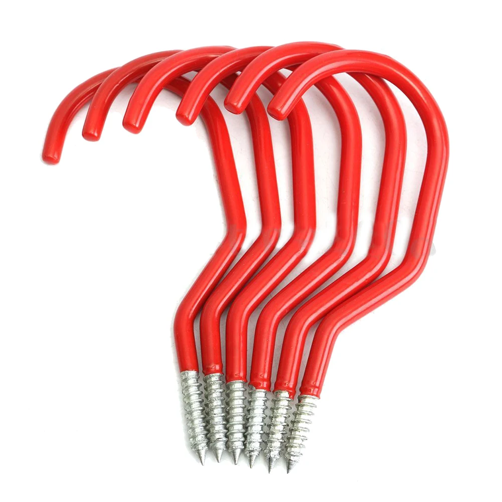 

6Pcs Heavy Duty Screw-in Storage Wall Hooks For Bicycle Bike Garage Shed Garden