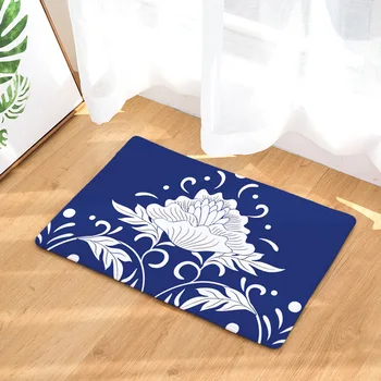 

Fashion China Flower Floor Mats Front Door Carpets Bath Mat for Bedroom Living Room Blue and White Doormat, Outdoor Rugs