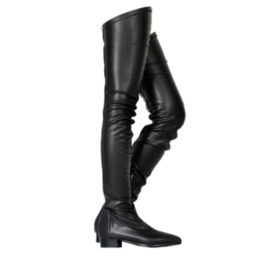 

GOOFLORON NEW Shoes, women's over - knee boots, women's sexy stretch over - knee boots, metal zipper heel decoration