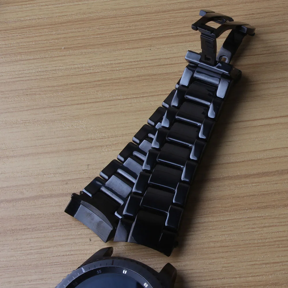 Новый керамический ремешок для часов черный 22 мм с пряжкой бабочкой Gear s3 мужской