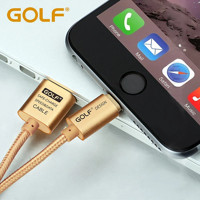 Goedkoop GOLF 2.1A Charger Voor iPhone 5 5 s 6 6 s Plus iPad 4 mini 2 Air 2 Oplaadkabel transmit Draad 25 cm 2 m 3 meters
