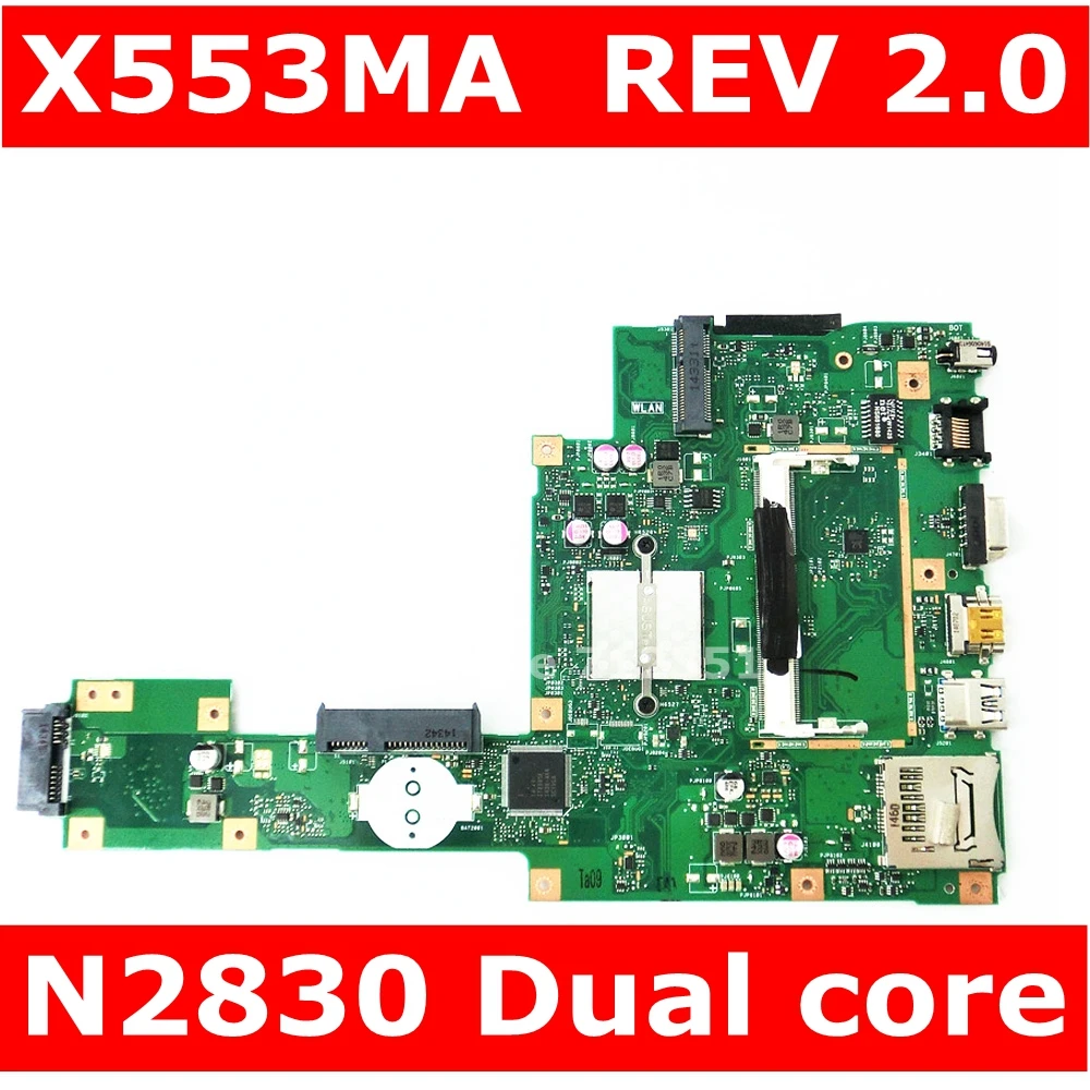 Koop X553MA MAIN_BD._0M N2830 Als Voor Asus A553M X503M F503M X553MA X503M X553M F553M F553MA Laptop Moederbord 100% Getest