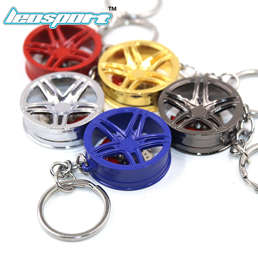 

LEOSPORT-RIM wheel keychain Car wheel Nos Turbo keychain key ring metal with Brake discs 005