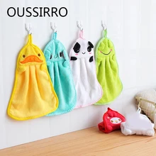 1 шт., полотенце для рук для ванной комнаты, детское полотенце для малышей, мягкое плюшевое кухонное полотенце с мультяшным животным, подвешивающее полотенце для купания для детей