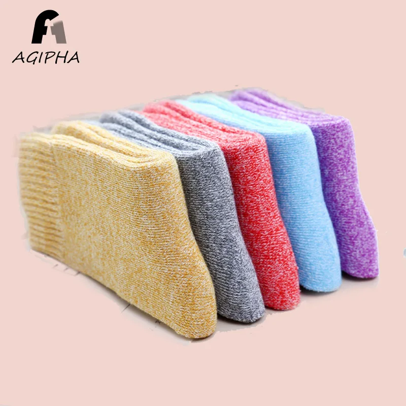 

Warm Soft Terry Over Ankle Women Socks Winter Casual Solid Color Cotton Comfortable Thermal Short Socks for Girls 5 Pair Pack