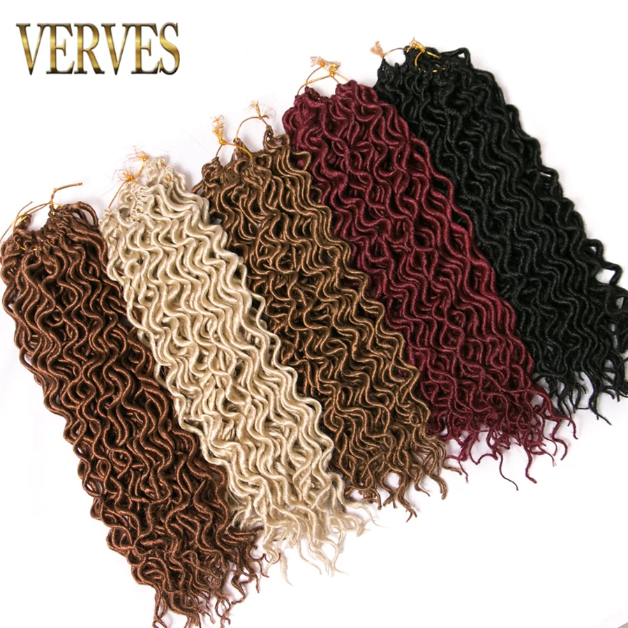 Накладные пряди VERVES Faux Locs curly ponytaiHair 16 дюймов плетеные волосы 75 г/упак. 24 в упаковке