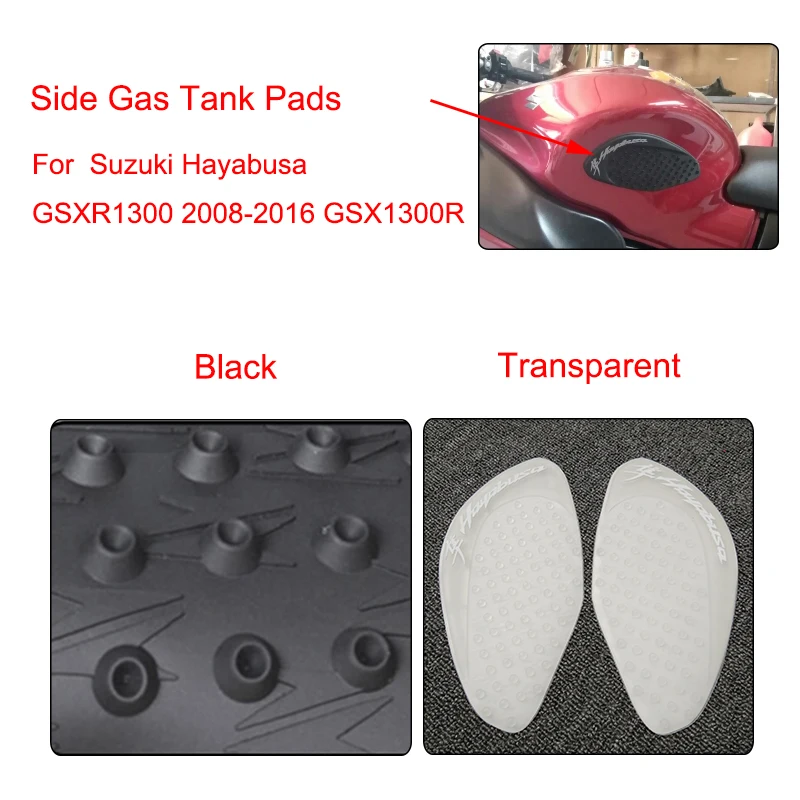 MTCLUB For Suzuki Hayabusa GSXR1300 2008 2009 2010 2011-2016 GSX1300R Anti slip Fuel Tank Pad Side Gas Knee Grip Traction Pads (5)