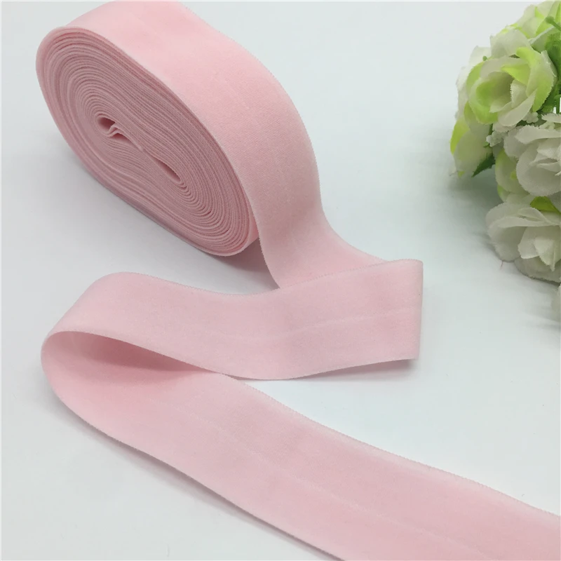 5 ярдов "(25 мм) розовая эластичная лента Многоуровневая лента из спандекса для шитья, кружевная отделка, пояс, аксессуары для одежды - Цвет: Pink
