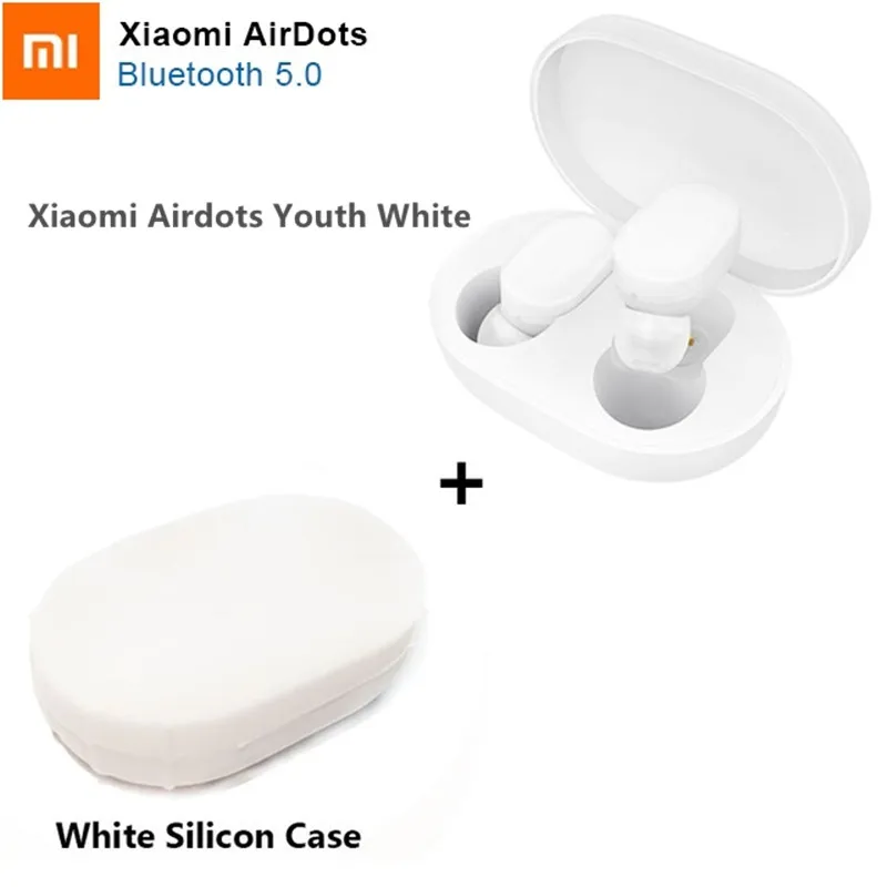 Оригинальные Xiaomi AirDots Bluetooth наушники Молодежная версия стерео Xiaomi mini Беспроводная Bluetooth 5,0 гарнитура с микрофоном - Цвет: XM n white case