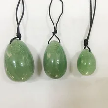 Натуральный Полированный зеленый авантюрин кварцевые яйца нефрит Йони яйца для женщин Кегеля упражнения MJP