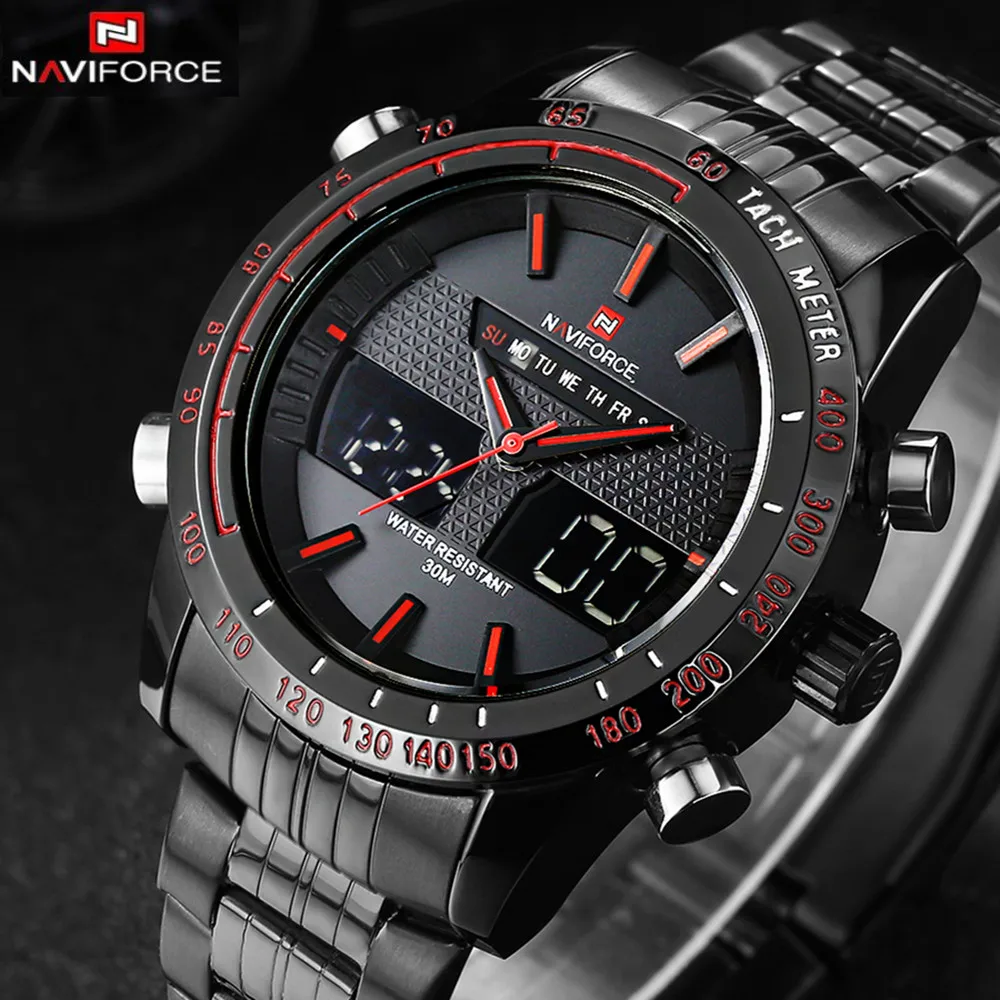 Buy Watches men NAVIFORCE 9024 luxury brand Full Steel