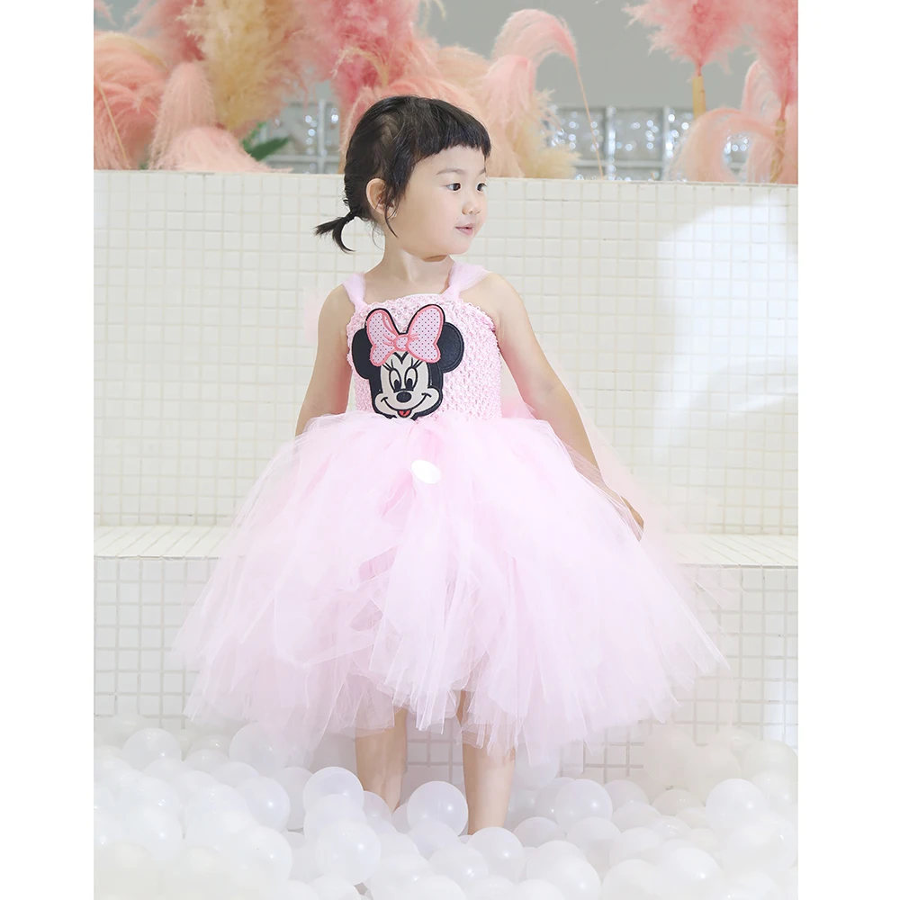 

Minnie Mouse Dress Girl Kids Minnie Cartoon Cosplay Knee Length Tutu Dress Baby Girl Clothes Birthday Party Princess Costumes