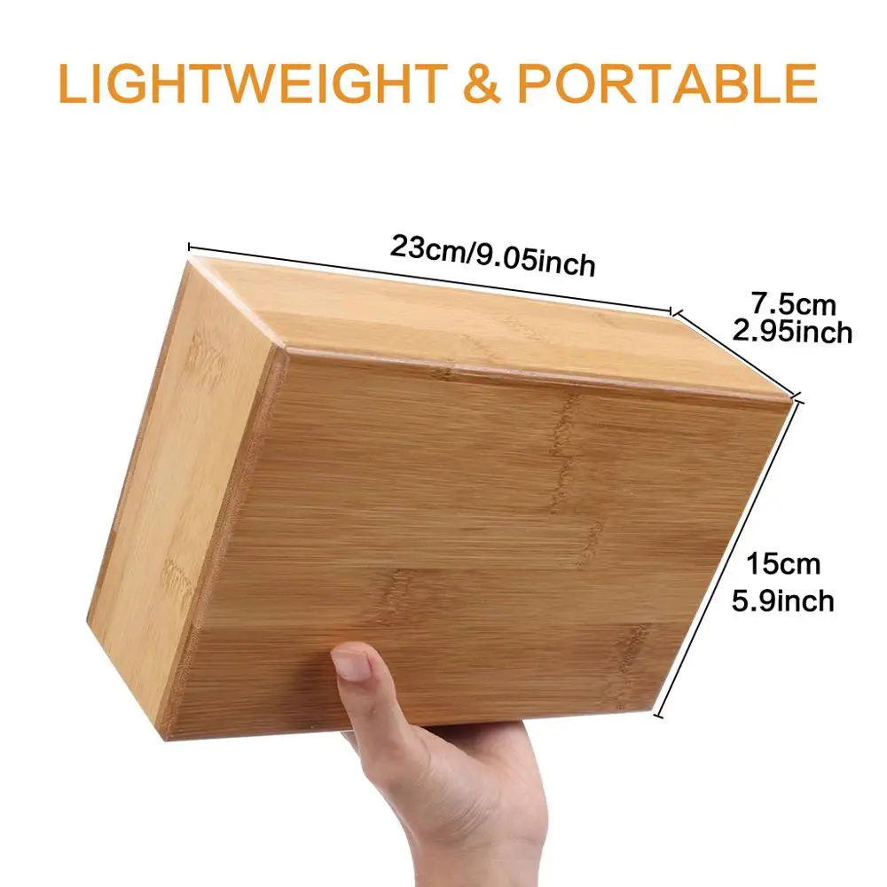 Natural Bamboo Yoga Brick Block Aid  Rectangular Sport Equitment Tool For Fitness Gym Exercise Training (9)