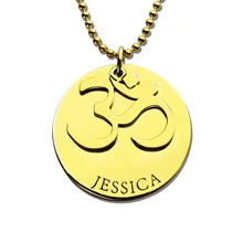 Wholesale Om Necklace Personalized Yoga Name Necklace Gold Color Name Pendant Bring You Peace and Calm Yoga Jewelry