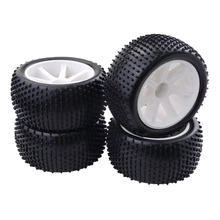 4 шт. 12 мм ступицы Пластиковые обода колеса и резиновая шина шины для 1:10 радиоуправляемое Багги Truggy