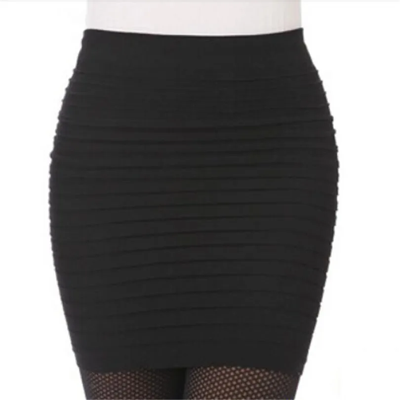 

Cheapest Free Shipping New Fashion 2014 Summer Women Skirts High Waist Candy Color Plus Size Elastic Pleated Short Skirt BK001