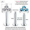 16G 6/8mm Sexy Three Gem Tragus Piercing Oreja Nose Piercing Labret Helix Lip Piercing Nose Ring Cartilage Earring Stud Jewelry ► Photo 3/6