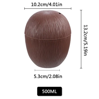 

Hot Sale 12Pcs Coconut Drink Cups With Flower Straws Fruit Shape Fun Drink Cups For Hawaiian Luau Summer Beach Party Supplies