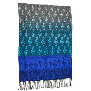 

Free shipping autumn and winter Retro fashion tassel polyester jacquard music notes air print conditioning tassel jacquard scarf