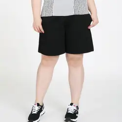 2XL-6XL женские летние Большие размеры женские повседневные шорты 2019 свободные черные шорты Эластичная талия тонкие 5XL плюс Размер Спортивные