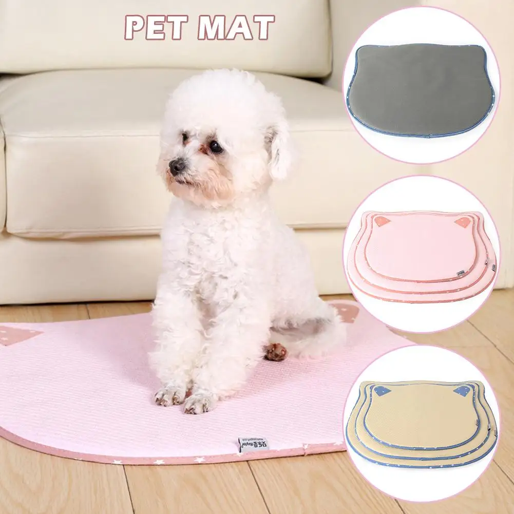 

Pet Cool Pad Cat Head Shape Breathable Sponge Layer Sleeping Mat Nest Dog Summer Essential Cooling Mat Foldable