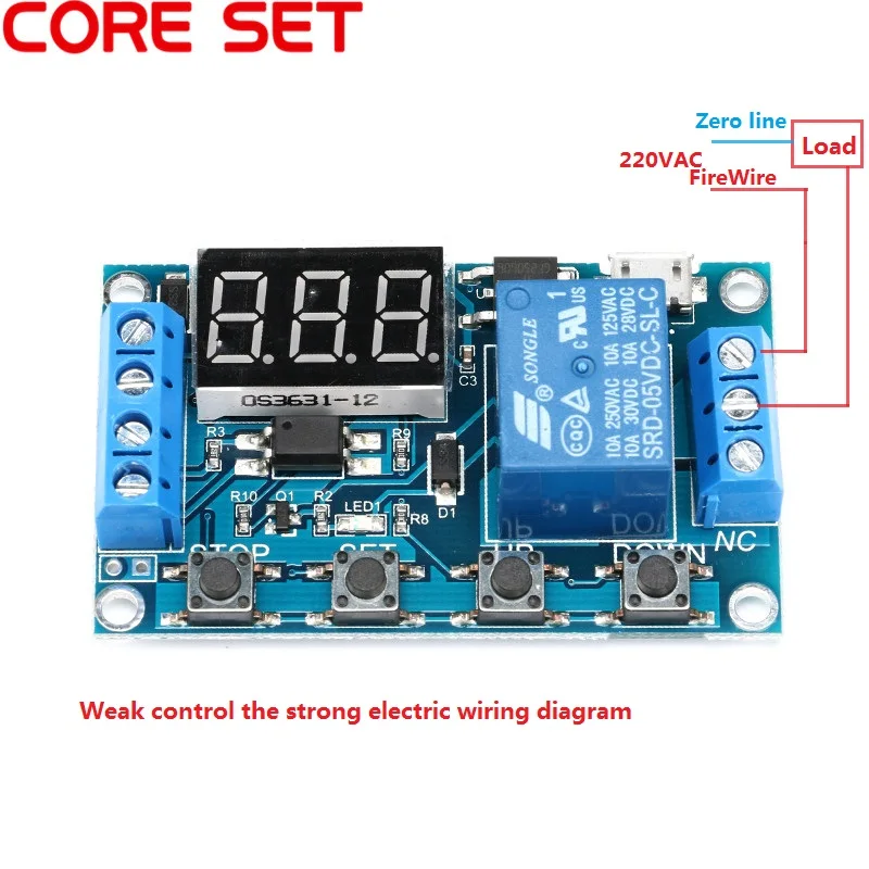 DC 6-30 в 1 канал 5 в светодиодный дисплей автоматический таймер задержки цикла реле управления Вкл/Выкл переключатель задержки синхронизации 999 минут