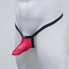 Men Sexy Underwear Mesh G String Thong Underwear Transparent Mesh See Through T Back Underpants Mankini Briefs M L XL