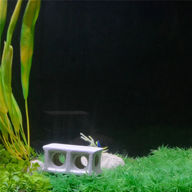 

Aquarium Decor Fish Tank Cave Stone Ceramic Breeding House Plecos Cave Spawning Shelter Fish Shrimp Hideout Ornaments